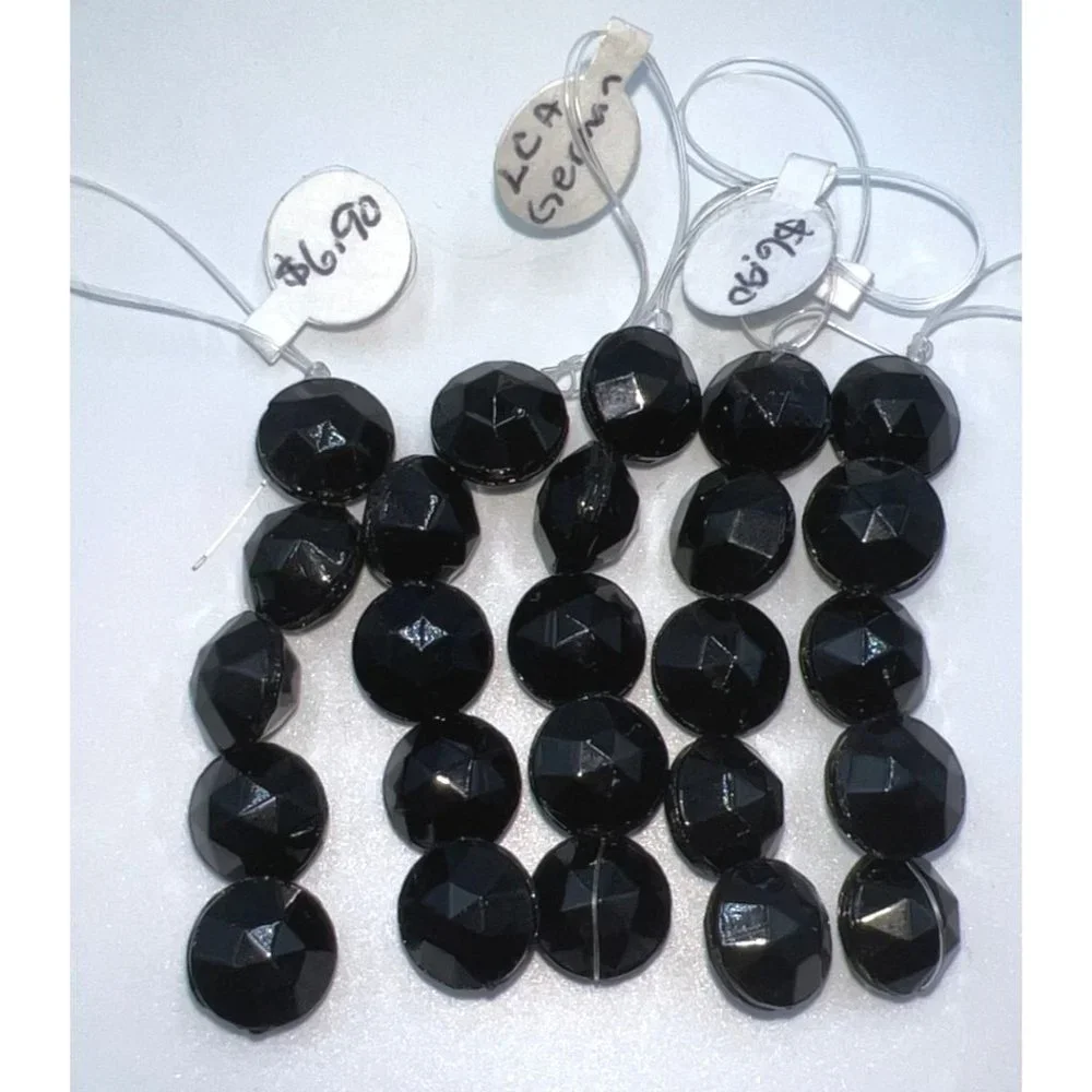 Bead German Glass Round Faceted Black Jewelry - Picture 3 of 4